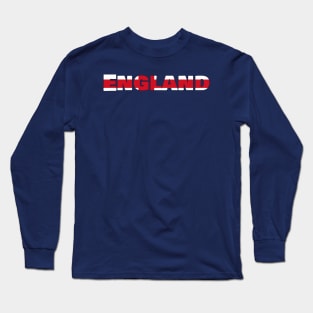 England Flag Logo Text Long Sleeve T-Shirt